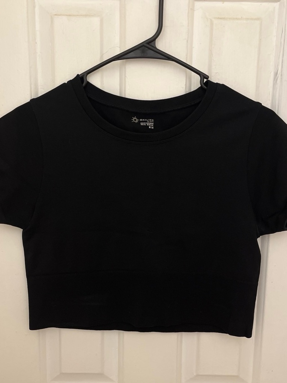 Black Crop Tee - Offline by Aerie